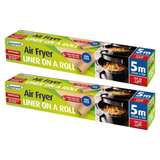 Sealapack Disposable Air Fryer Liner Roll Non Stick Disposable Air Fryer On A Roll Greaseproof Oil Proof Brown Color Paper Liner Kitchen Accessory Baking Paper Liner for Microwave Oven Steamer Measures (25cm X 5m)
