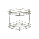 SupaHome Bath Corner Shelf Chrome Plated Shower Caddy Storage Shelf Basket Rack Run Resistant 2-Tier
