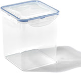 LocknLock Clear Rectangular Plastic Food Storage Container Cereal Dispenser with Flip Top Lid – Clear/Blue – Airtight 870ml to 4.3L