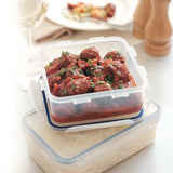 LocknLock Clear Rectangular Plastic Food Storage Container Cereal Dispenser with Flip Top Lid – Clear/Blue – Airtight 180ml to 3.4L