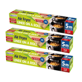Sealapack Disposable Air Fryer Liner Roll Non Stick Disposable Air Fryer On A Roll Greaseproof Oil Proof Brown Color Paper Liner Kitchen Accessory Baking Paper Liner for Microwave Oven Steamer Measures (25cm X 5m)