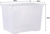 Wham Crystal Plastic Storage Boxes with Lid Large Size, Strong - Made in the UK (Clear)