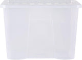 Wham Crystal Plastic Storage Boxes with Lid Large Size, Strong - Made in the UK (Clear)
