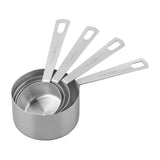 Tala Stainless Steel KitchenCraft Measuring Cups, Set of 4, Measurements in Millilitres and Cups, Nest Neatly for Storage,Baking, Cooking Metallic Silver