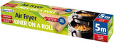 Sealapack Disposable Air Fryer Liner Roll Non Stick Disposable Air Fryer On A Roll Greaseproof Oil Proof Brown Color Paper Liner Kitchen Accessory Baking Paper Liner for Microwave Oven Steamer Measures (25cm X 5m)