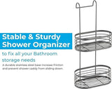 Over Shower Caddy Grey 2 Tier Hanging Screen Caddy Basket Storage Bathroom Rack