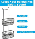 Over Shower Caddy Grey 2 Tier Hanging Screen Caddy Basket Storage Bathroom Rack