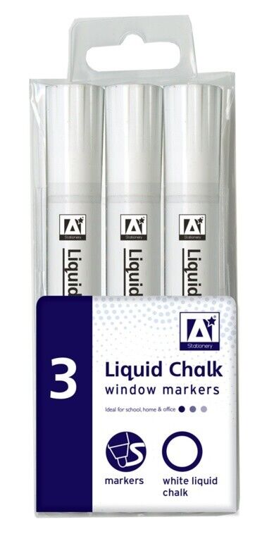 3x White Chalk Liquid Marker Pen Write On Windows Wedding Blackboard C