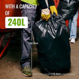 Heavy Duty Wheelie Bin Liners Strong 240L Refuse Sacks Rubbish Bag Black