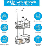 Over Shower Caddy Grey 2 Tier Hanging Screen Caddy Basket Storage Bathroom Rack