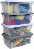 Wham Handy Storage Stackable Boxes With Lids Set Of 4 3.5L 2 Assorted Colours