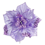 Davies 22cm Clip On Christmas Tree Flower Decoration Velvet Poinsettia Ornament