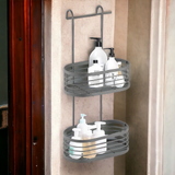 Over Shower Caddy Grey 2 Tier Hanging Screen Caddy Basket Storage Bathroom Rack
