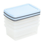 Wham Handy Storage Stackable Boxes With Lids Set Of 4 3.5L 2 Assorted Colours