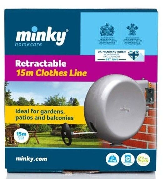 Minky Retractable Clothes Washing Single 15m Double x 15m Line