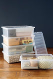 WHAM 32L Crystal Clear Plastic Storage Container Boxes & Lids Strong Stackable