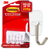 Command Kitchen Utensil Hooks with Command Adhesive Strips - Small, White