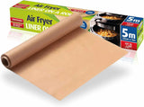 Sealapack Disposable Air Fryer Liner Roll Non Stick Disposable Air Fryer On A Roll Greaseproof Oil Proof Brown Color Paper Liner Kitchen Accessory Baking Paper Liner for Microwave Oven Steamer Measures (25cm X 5m)