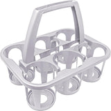 Plastic Beer Garden Glass Collector Carrier Milk Bottle Holder Bottles Storage Saver Drinks Organizer Holding Container with Handle (Silver)