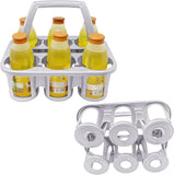 Plastic Beer Garden Glass Collector Carrier Milk Bottle Holder Bottles Storage Saver Drinks Organizer Holding Container with Handle (Silver)