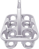 Plastic Beer Garden Glass Collector Carrier Milk Bottle Holder Bottles Storage Saver Drinks Organizer Holding Container with Handle (Silver)