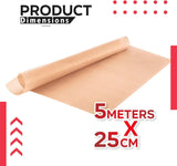Sealapack Disposable Air Fryer Liner Roll Non Stick Disposable Air Fryer On A Roll Greaseproof Oil Proof Brown Color Paper Liner Kitchen Accessory Baking Paper Liner for Microwave Oven Steamer Measures (25cm X 5m)