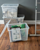 Wham Crystal Plastic Storage Boxes with Lid Large Size, Strong - Made in the UK (Clear)