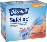 Bacofoil Safeloc Double Seal Freezer Food Bags 17cm x 17cm 216 Small Bags for Kitchen, Food Storage Container for Cooking & Meal Prep, Utensils