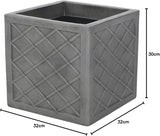 Sankey Lazio 32cm Square Planter Pewter