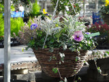 Ambassador Dark Brown Willow Hanging Basket Lined Rattan Willow Planter 12", 14", 16"