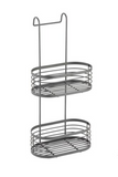 Supahome 2 Tier & Hanging Bath Shower Caddy Over Screen Door Hanging Basket Storage Organizer Chrome Plated