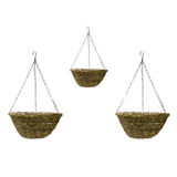 Ambassador Rattan Hanging Basket 12", 14", 16" Stylish and Durable Planters for Outdoor/ Indoor Use