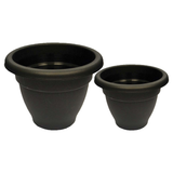 Winchester Round Bell Pot Ebony - Indoor Home Outdoor Garden Round Flower Tree Planter  30cm - 40cm