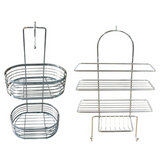 Supahome 2 Tier & Hanging Bath Shower Caddy Over Screen Door Hanging Basket Storage Organizer Chrome Plated