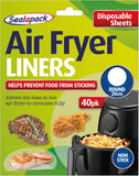 Sealapack Disposable Air Fryer Liners Square, Round 40 Pack Mess-Free Cooking, Non-Sticky – Perfect for Baking, Roasting & Reheating a variety of foods – 20cm