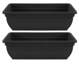 Winchester Bellpot Trough Plastic Plant Pot Long  Planter Outdoor Garden Window Herb Flower Box Garden Ebony  Suitable For External Use Home Greenhouses Patios Balconies Ideal Present 46cm - 60cm