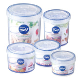 LocknLock Clear Rectangular Plastic Food Storage Container Cereal Dispenser with Flip Top Lid – Clear/Blue – Airtight 100ml to 1.8L