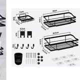 3-Pack Corner Shower Caddy - No Drill, Rustproof Stainless Steel, Black Organiser Racks