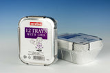 Caroline Foil Trays With Lids Mini, Pack 12 - Reusable Aluminium Dishes for Cooking and Roasting