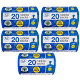 Tidyz Extra Thick Blue Rubble Sacks Builders Rubbish Waste Heavy Duty Strong Bags High Strength - Roll 10