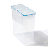 Locknlock Clear Rectangular Plastic Food Storage Container Cereal Dispenser with Flip Top Lid Clear/Blue Airtight Ideal For Cereals Grains Nuts and Dried Fruits 1L - 4.3L