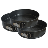 Non Stick Springform Cake Tins 8", 9" & 10" – Round Leakproof Cake Baking Pans with Removable Base, Non-Stick Cheesecake & Cake Mould for Baking