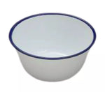 Falcon Pudding Basin Bowls - Traditional Enamel Pie Dish Baking Oven White Blue Tin 12 - 16cm