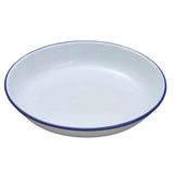 Falcon Traditional Genuine Enamel Rice / Pasta Deep Plate White 18cm - 24cm