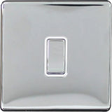 Single Or Double Light Switch 1-3 Gang 2 Way Wall On/Off Switch Polished Chrome