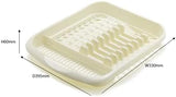 Addis Plate Dish Draining Rack, Linen Cream – Durable Kitchen Dish Drainer with Cutlery Holder, Compact Drying Rack for Plates, Cups & Utensils