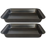 Non-Stick Deep Roasting Tin 14 x 9 Inch Baking Tray – Carbon Steel Roaster Pan for Oven Cooking, Roasting Meat, Vegetables, Lasagna & Everyday Cooking