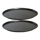 Non Stick Pizza Tray 12 Inch – Heavy-Duty Stainless Stee Round Pizza Baking Pan, Durable Oven Pizza Plate for Homemade Pizza, Flatbreads & Baking Easy Clean, Durable & Rust-Resistant - 33cm