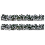 9ft Premier Christmas Flocked Woodcote Garland Wreath Decorations 2.7m