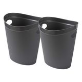 Addis Plastic Waste Paper Bathroom Bedroom Office Trash Bin, Metallic Silver, 12 ltr